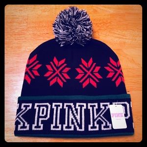 PINK By Victorias Secret NWT Pom Pom Winter Hat